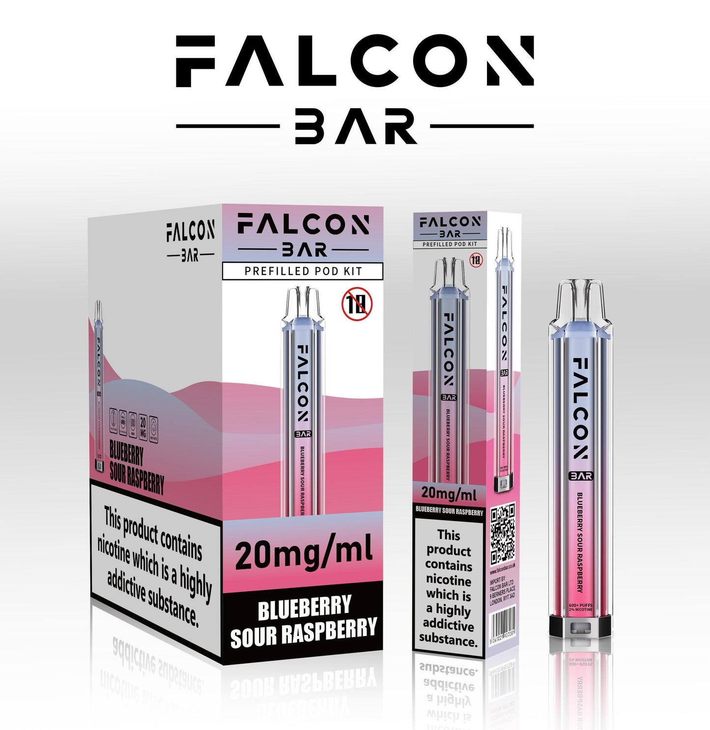 FALCON VAPE BAR PREFILLED E-Cig 2ml 20mg Nic salt ALL FLAVOURS BULK OFFERS