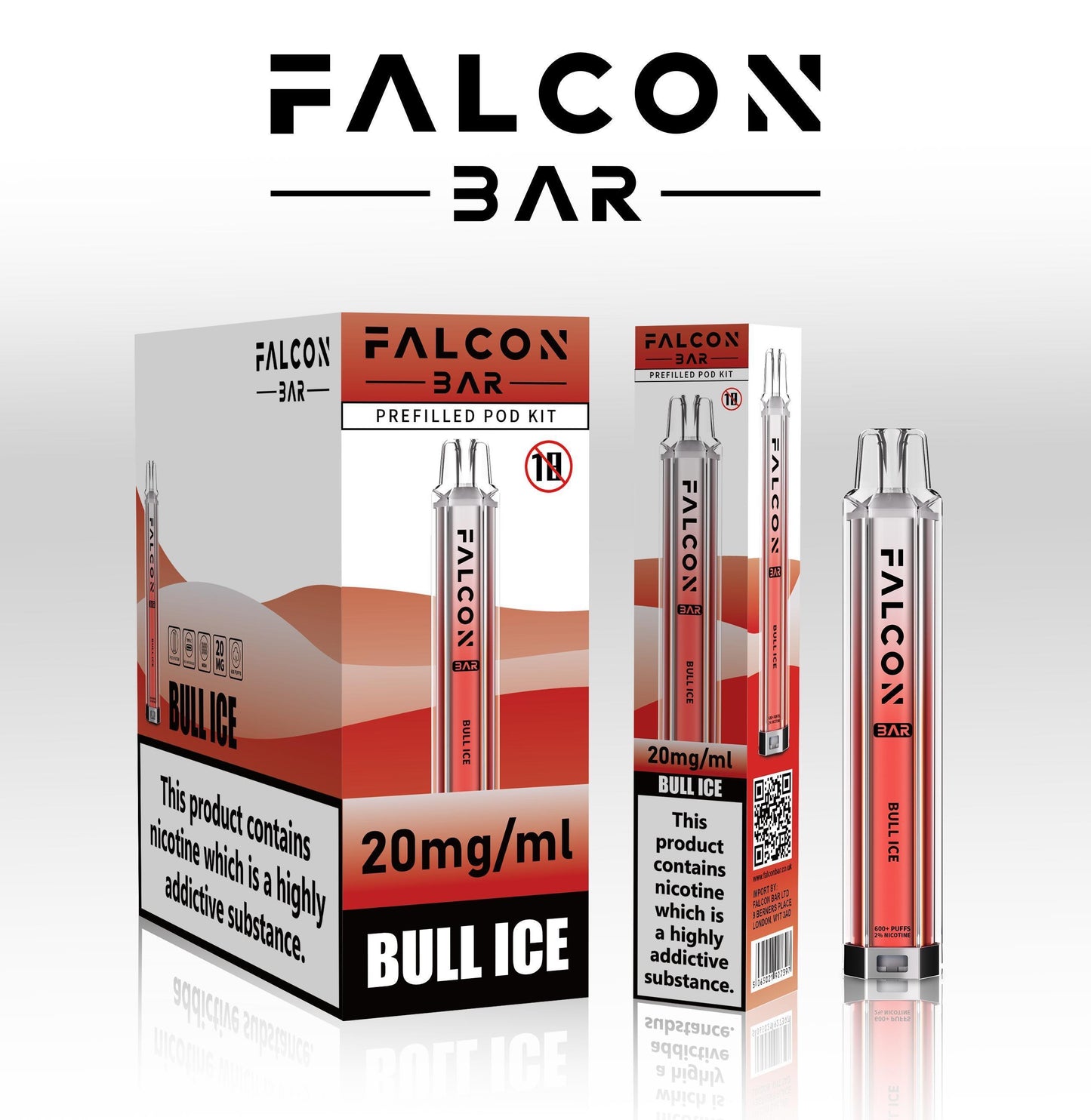 FALCON VAPE BAR PREFILLED E-Cig 2ml 20mg Nic salt ALL FLAVOURS BULK OFFERS