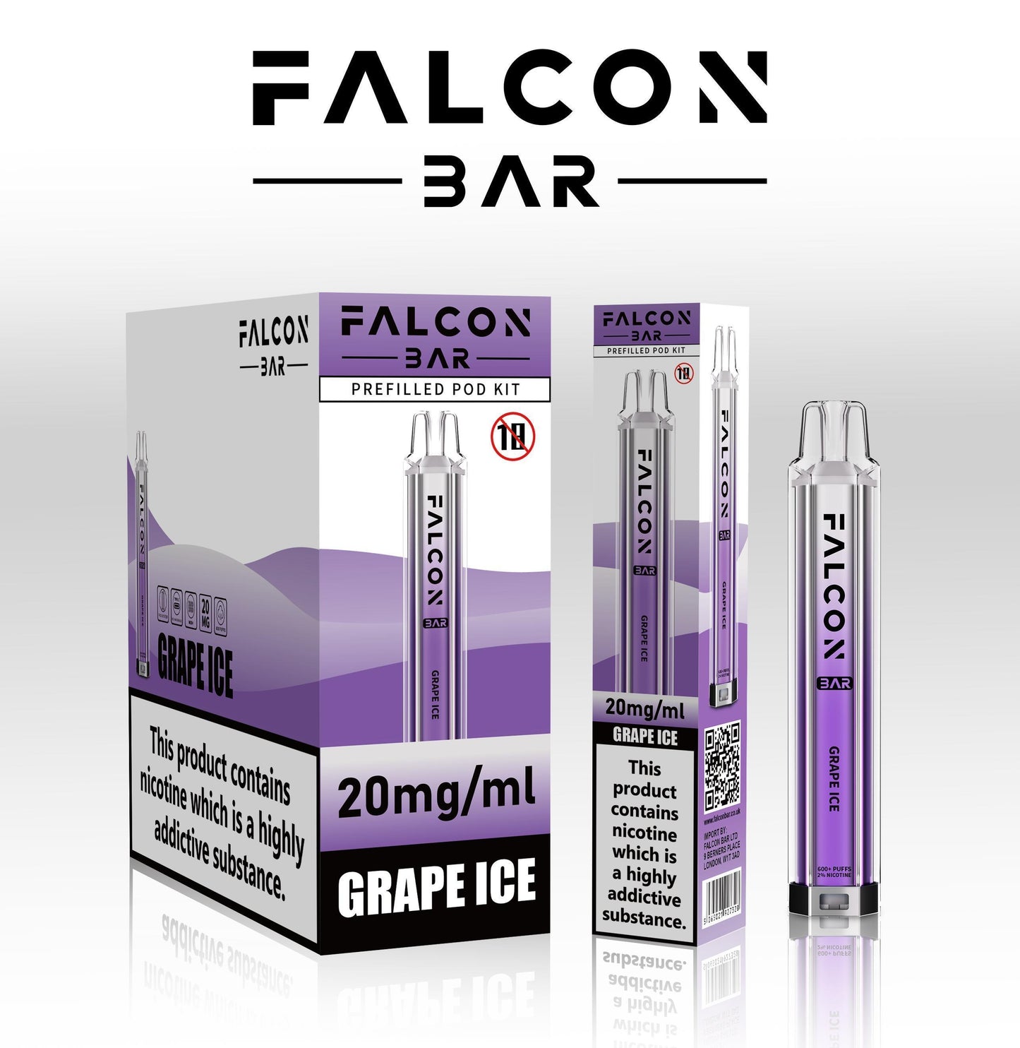 FALCON VAPE BAR PREFILLED E-Cig 2ml 20mg Nic salt ALL FLAVOURS BULK OFFERS