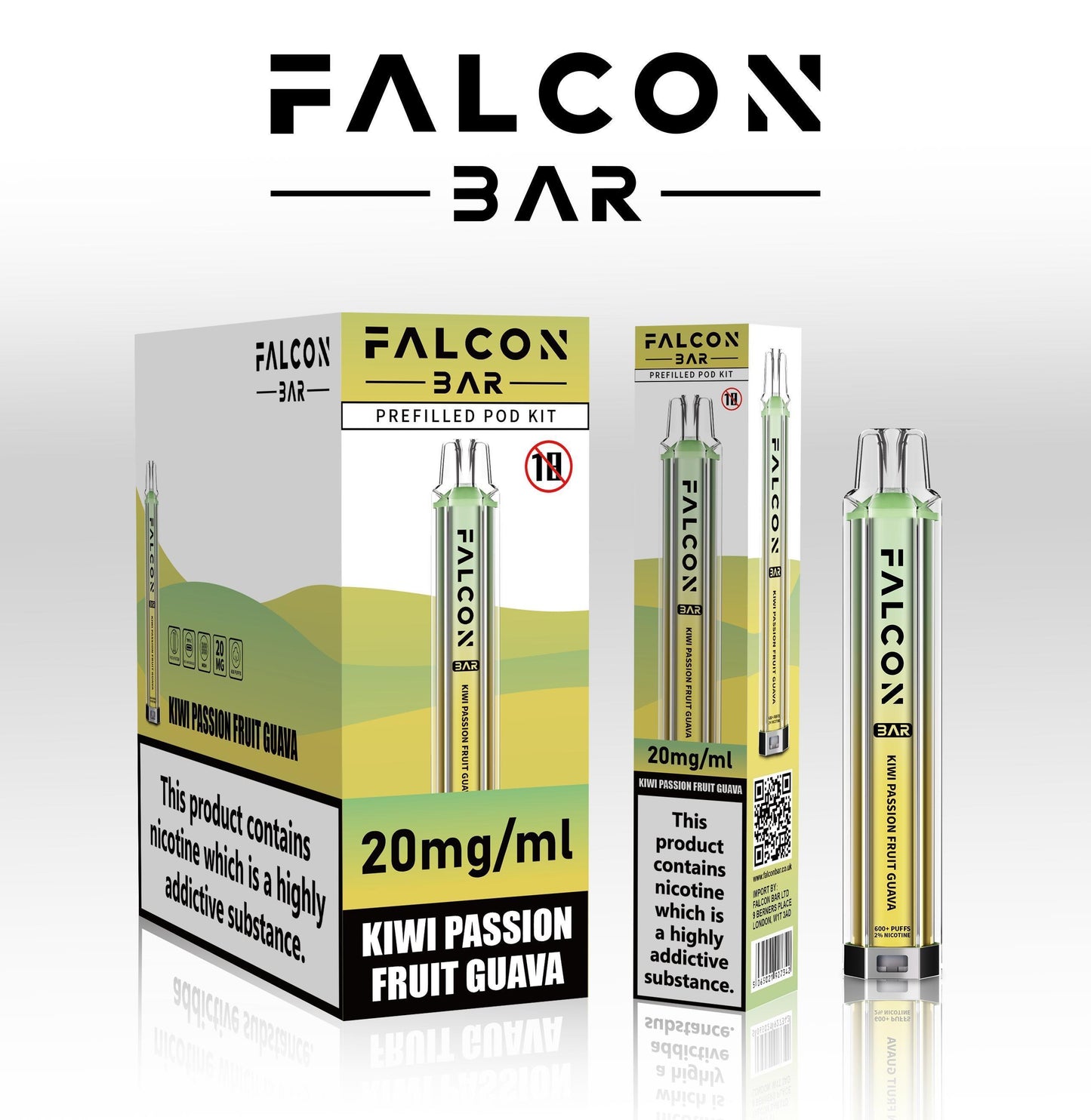 FALCON VAPE BAR PREFILLED E-Cig 2ml 20mg Nic salt ALL FLAVOURS BULK OFFERS