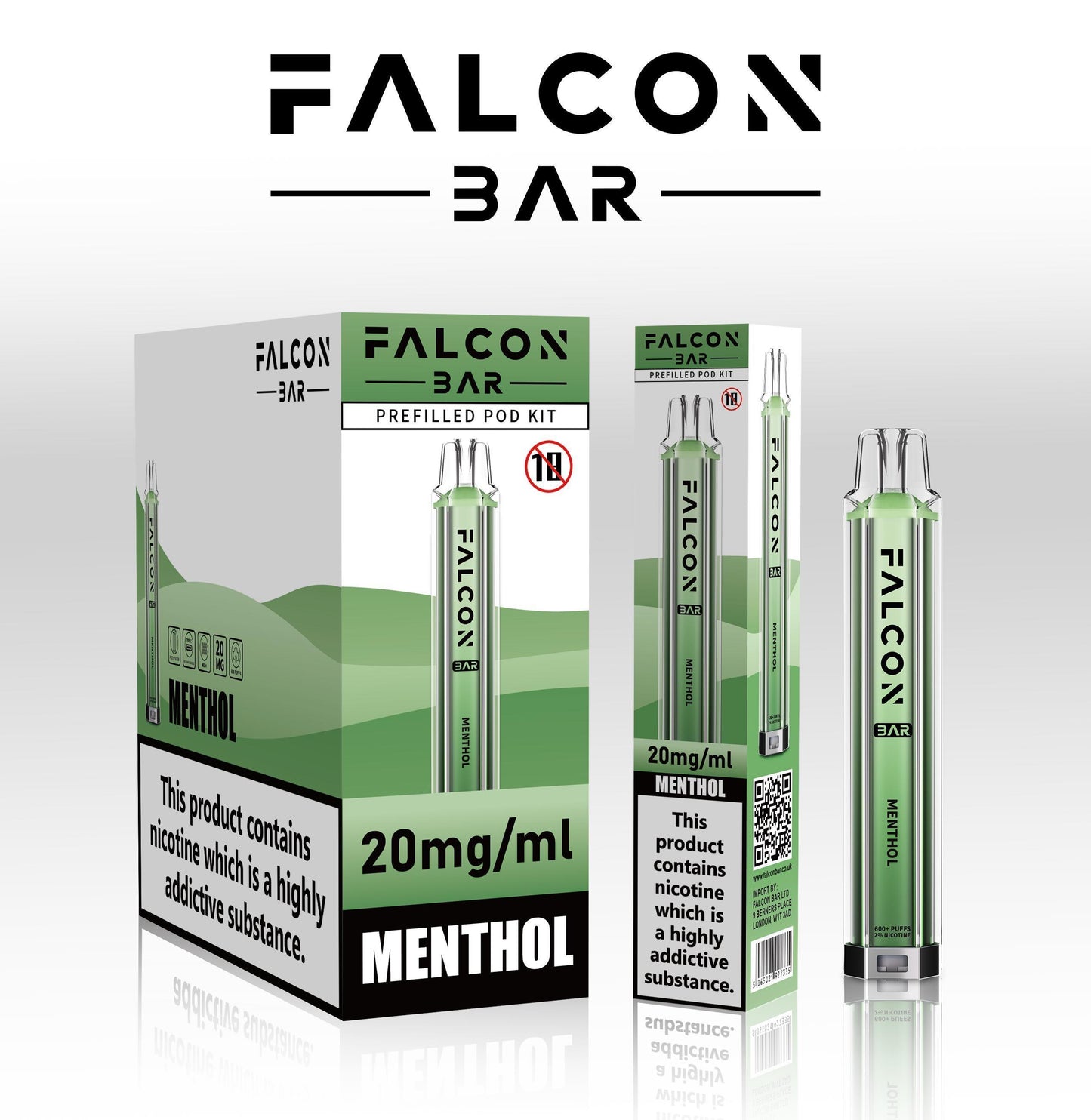 FALCON VAPE BAR PREFILLED E-Cig 2ml 20mg Nic salt ALL FLAVOURS BULK OFFERS