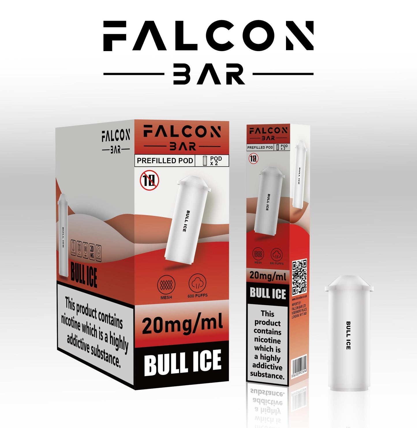 FALCON VAPE BAR PREFILLED E-Cig 2ml 20mg Nic salt ALL FLAVOURS BULK OFFERS