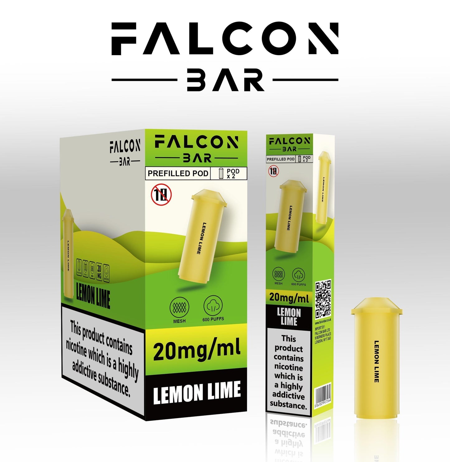 FALCON VAPE BAR PREFILLED E-Cig 2ml 20mg Nic salt ALL FLAVOURS BULK OFFERS