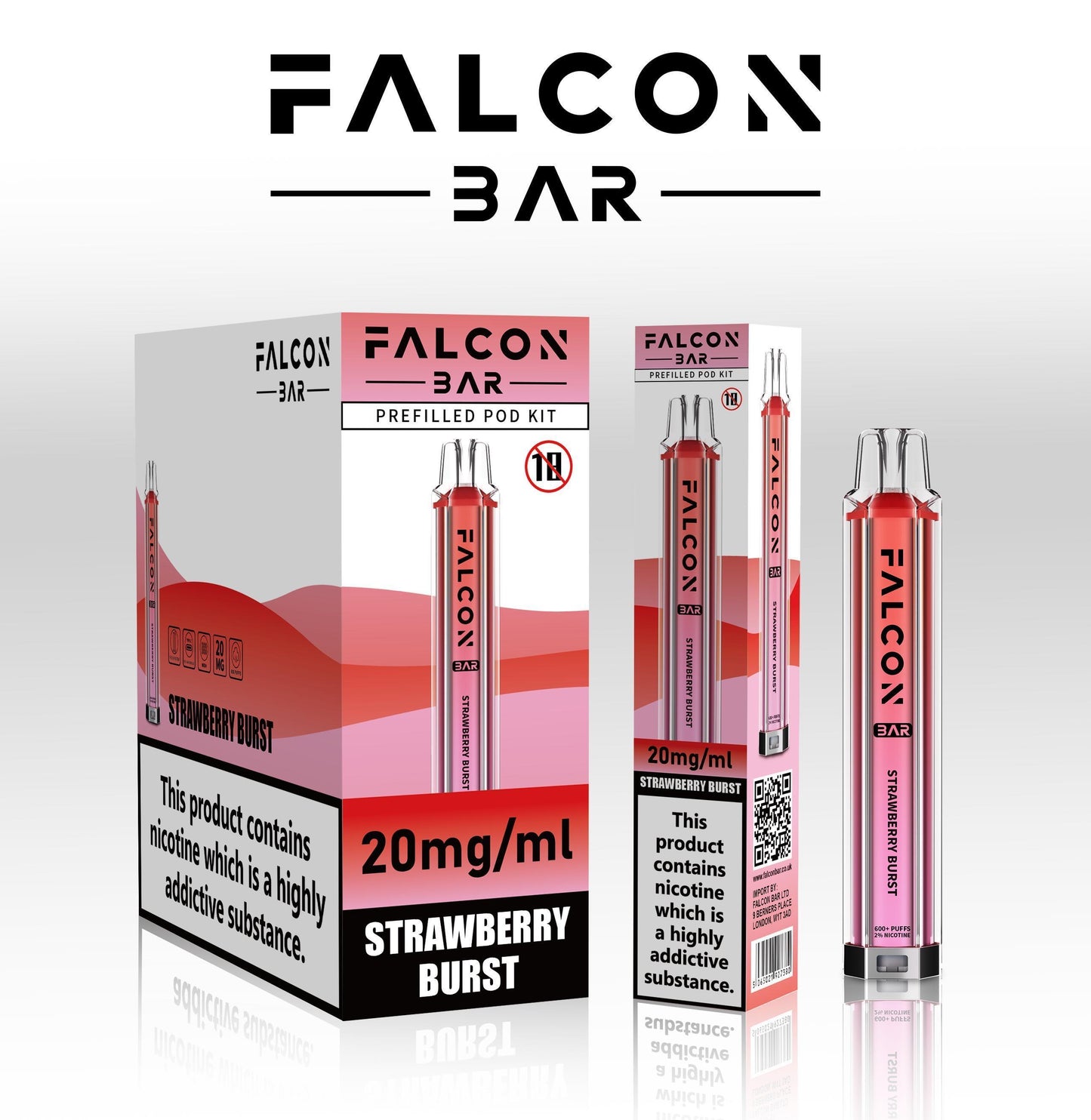 FALCON VAPE BAR PREFILLED E-Cig 2ml 20mg Nic salt ALL FLAVOURS BULK OFFERS