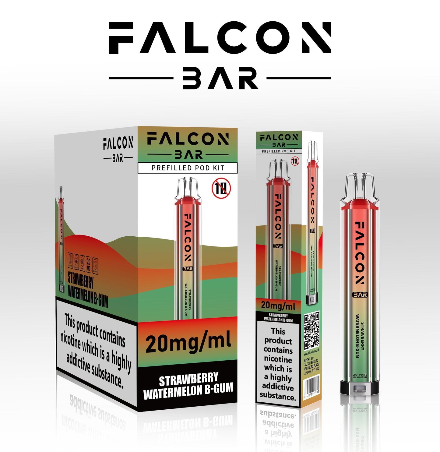 FALCON VAPE BAR PREFILLED E-Cig 2ml 20mg Nic salt ALL FLAVOURS BULK OFFERS
