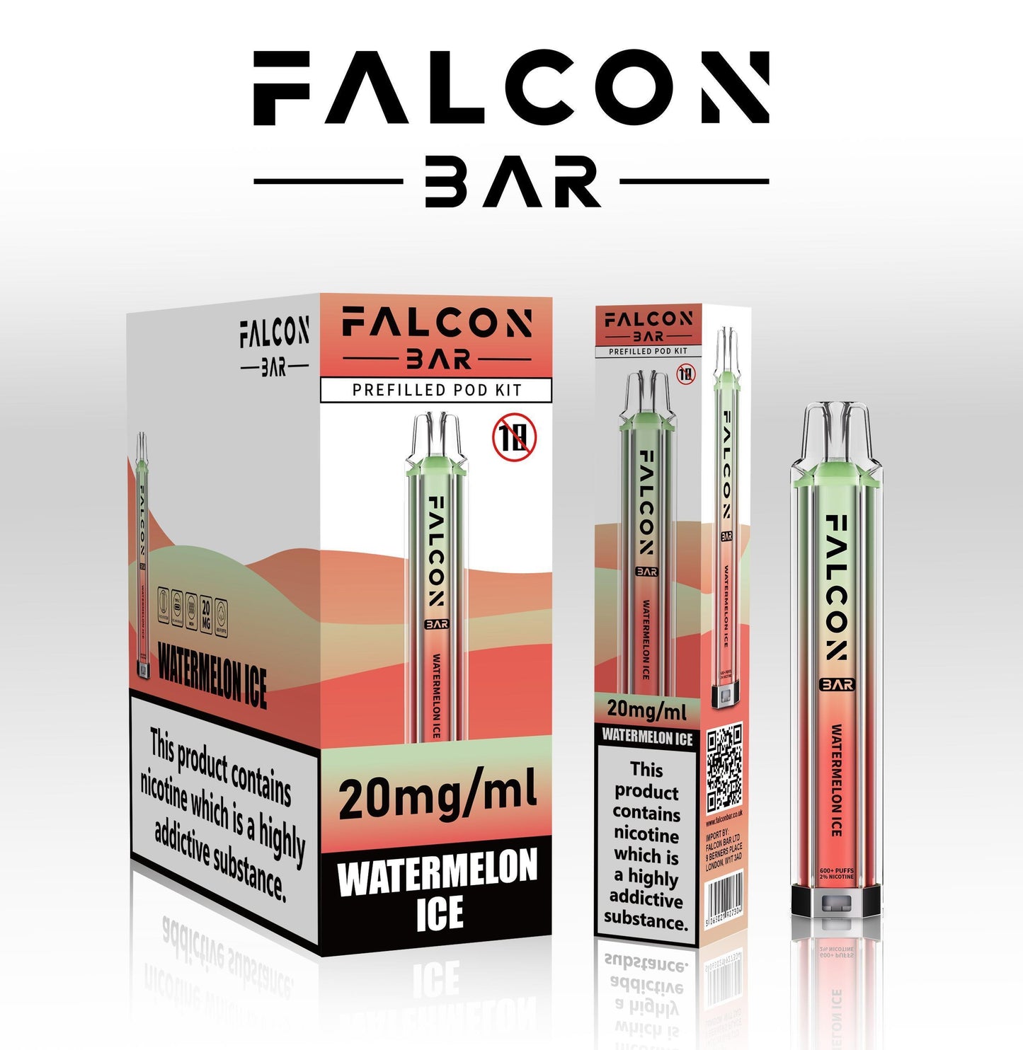 FALCON VAPE BAR PREFILLED E-Cig 2ml 20mg Nic salt ALL FLAVOURS BULK OFFERS