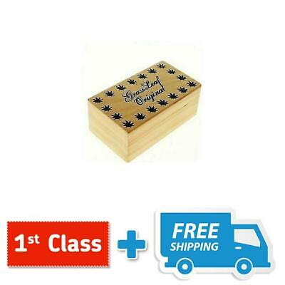 Genuine Wooden Rolling Box Grass Leaf Tobacco Rizla Smoking Storage Tub