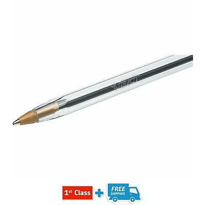 "BLACK" BIC BALL PEN MEDIUM LONG LIFE ORIGINAL BIROS CRYSTAL INK PENS BALLPOINTS