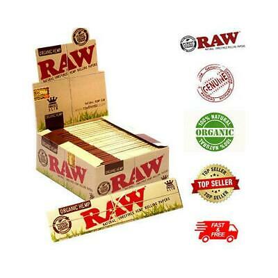 RAW ORGANIC HEMP KING SIZE Slim Genuine Rolling Paper Cigarette 1-50 Booklets