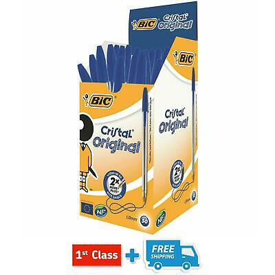 (BLACK, BLUE & RED OPTION) Buy 1 to 50, BIC Cristal Medium Ball Point Pens Biros