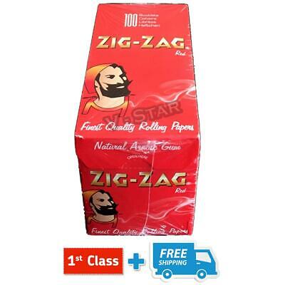 ZIG ZAG RED REGULAR SIZE SMOKING ROLLING PAPERS- 1/5/10/25/50/100 BOOKLETS