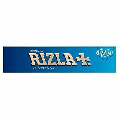 NEW 10 x GENUINE RIZLA BLUE KING SIZE SLIM CIGARETTE SMOKING ROLLING PAPERS