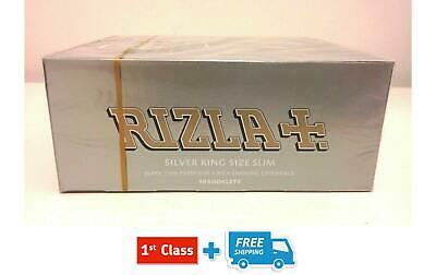 RIZLA SILVER KING SIZE SLIM ULTRA THIN BOOKLETS CIGARETTE SMOKING ROLLING PAPERS