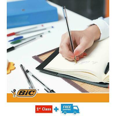 "BLACK" BIC BALL PEN MEDIUM LONG LIFE ORIGINAL BIROS CRYSTAL INK PENS BALLPOINTS