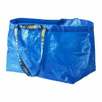 IKEA FRAKTA Large Blue 71L Plastic Reusable Bags Shopping Laundry Storage - New