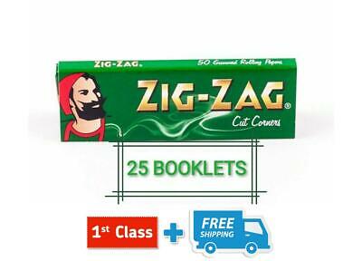Zig Zag Green Standard Cut Corners Rolling Papers 5 - 100 Booklets