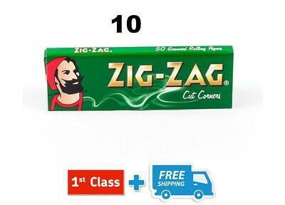 10 BOOKLETS ZIG ZAG GREEN  ROLLING PAPERS + 4 BOXES SWAN EXTRA SLIM FILTER TIPS