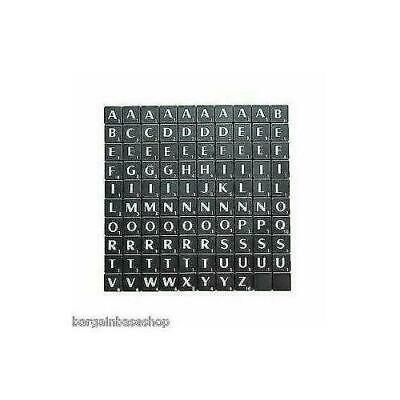 TILES BLACK/WHITE LETTERS FULL SET 100 PIECES -WOODEN/PLASTIC COLOURED