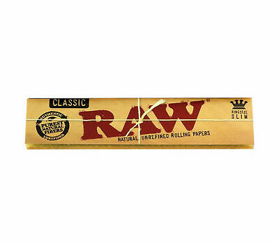10 x RAW Classic Natural Unrefined Rizla Rolling Papers Slim 110mm King Size