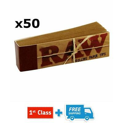 RAW Rolling Paper Roach Filter Tips Chlorine Free Roach Book, 1 - 50 Booklets
