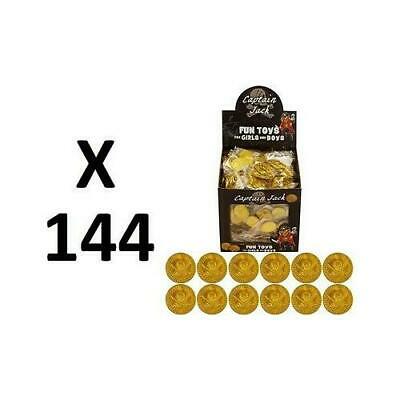 144 PLASTIC GOLD PIRATE TREASURE COINS LOOT GOODY PARTY BAG PINNATA FILLERS TOYS