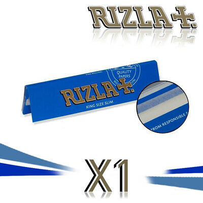 RIZLA BLUE SLIM KING SIZE Rolling Papers Genuine Smoking Cigarette Original
