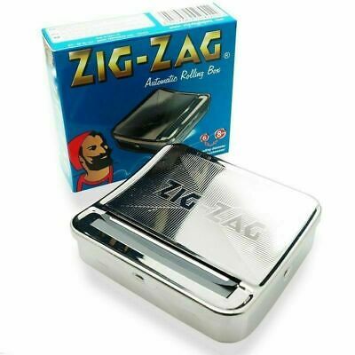 1 Zig Zag TIN Automatic Cigarette Tobacco Rolling Machine Box ZigZag Roller Roll