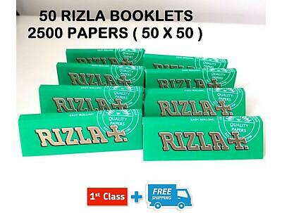 NEW 2500 RIZLA GREEN ROLLING PAPERS + 2400 SWAN EXTRA SLIM FILTER TIPS ORIGINAL