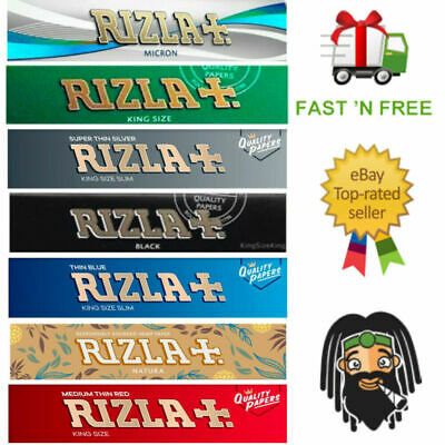 RIZLA Kingsize Large Rolling Papers - Green, Silver, Natura, Black, Red & Micron
