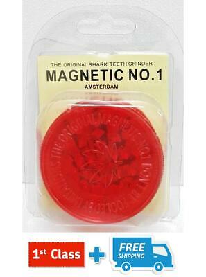 2 TYPE Magnetic No.1 Shark Teeth Pocket Grinders for Herbs - 3 Parts Storage