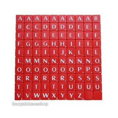 TILES WHITE/BLACK LETTERS FULL SET 100 PIECES -PLASTCI/WOODEN COLOURED