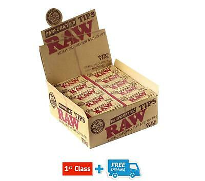 Genuine Raw Perforated Wide Tip Natural Cotton Smoking Rolling Roach Card Filter