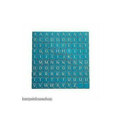 TILES WHITE/BLACK LETTERS FULL SET 100 PIECES -PLASTCI/WOODEN COLOURED