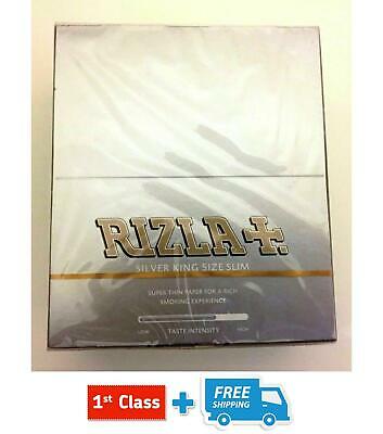 RIZLA SILVER KING SIZE SLIM ULTRA THIN BOOKLETS CIGARETTE SMOKING ROLLING PAPERS