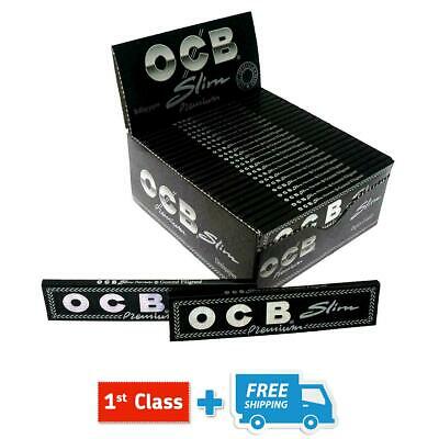 OCB PREMIUM BLACK KING SIZE SLIM SMOKING CIGARETTE ROLLING PAPERS 5,10,15,25,50