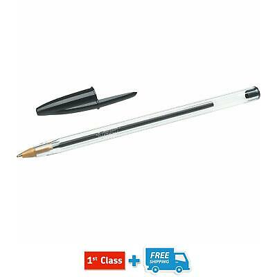 "BLACK" BIC BALL PEN MEDIUM LONG LIFE ORIGINAL BIROS CRYSTAL INK PENS BALLPOINTS