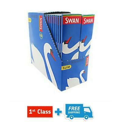 320 PAPERS OF SWAN BLUE KING SIZE SLIM SMOKING ROLLING PAPERS 10 BOOKLETS