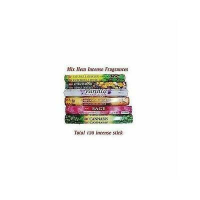 HEM Incense MIX Fragrances box of 6 packs 20 sticks each insence Mixed incense