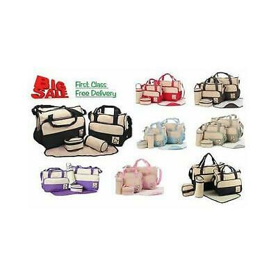 5pcs Baby Nappy Changing Bag Set Mummy Shoulder Handbag Diaper Bag Set Colours