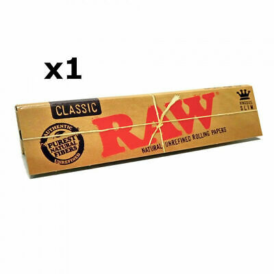 1 5 10 20 50 RAW CLASSIC KING SIZE Slim 110mm Natural Unrefined Rolling Papers
