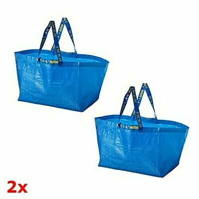 2x IKEA Frakta Large Blue Storage Carrier Bags Shopping Laundry Moving