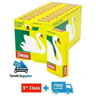 10 X SWAN Extra Slim Filter Tips, Pre Cut   - 120 per Box