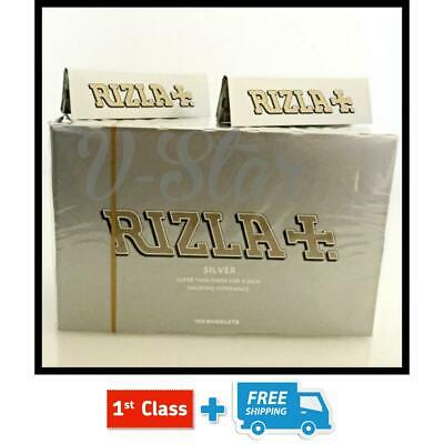 RIZLA SILVER REGULAR CIGARETTE SMOKING ROLLING PAPERS 💯 ORIGINAL (1/5/10/25/50)