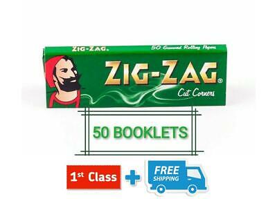 Zig Zag Green Standard Cut Corners Rolling Papers 5 - 100 Booklets
