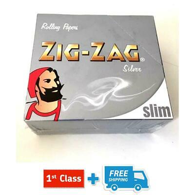 ZIG ZAG SILVER SLIM KING SIZE ROLLING PAPERS - 5, 10, 20 BOOKLETS - ORIGINAL