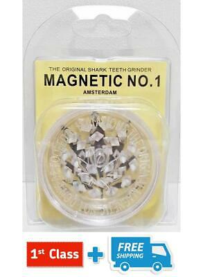 2 TYPE Magnetic No.1 Shark Teeth Pocket Grinders for Herbs - 3 Parts Storage