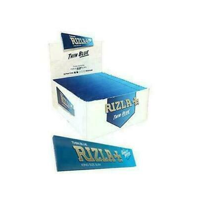 NEW 10 x GENUINE RIZLA BLUE KING SIZE SLIM CIGARETTE SMOKING ROLLING PAPERS