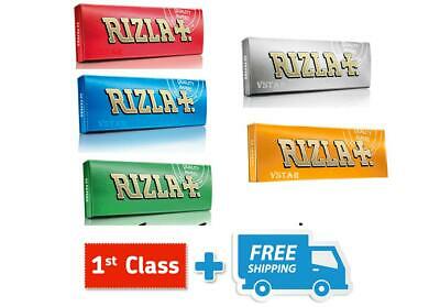 RIZLA GREEN, SILVER, LIQUORICE, RED & BLUE REGULAR ROLLING PAPERS 12 BOOKLETS