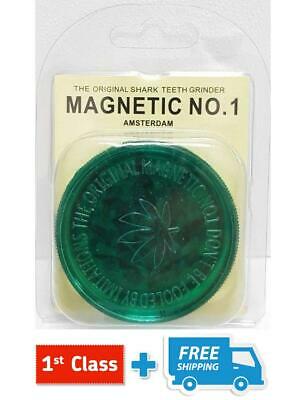 2 TYPE Magnetic No.1 Shark Teeth Pocket Grinders for Herbs - 3 Parts Storage