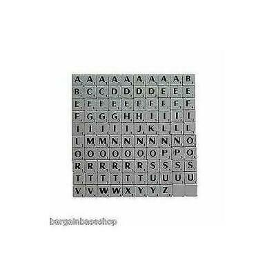 TILES WHITE/BLACK LETTERS FULL SET 100 PIECES -PLASTCI/WOODEN COLOURED